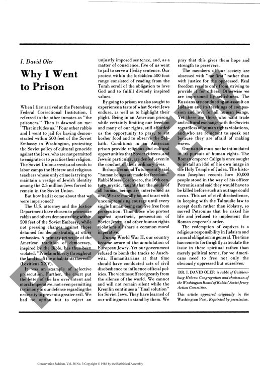 Why I Went to Prison
