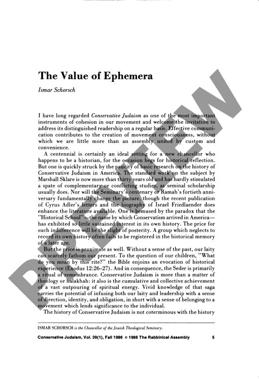 The Value of Ephemera