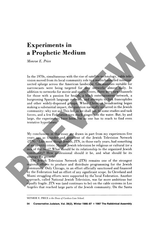 Experiments in a Prophetic Medium
