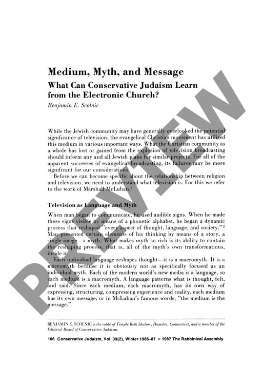 Medium Myth and Message What Can Conserv