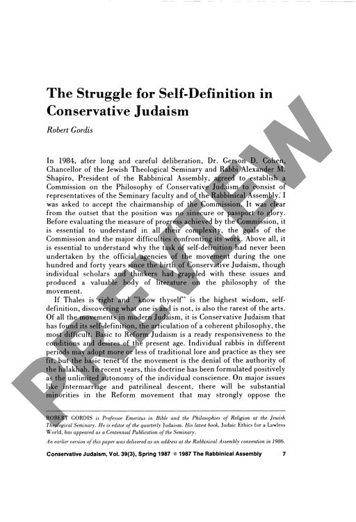 The Struggle for Self Definition in Cons