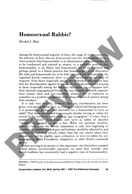 Homosexual Rabbis