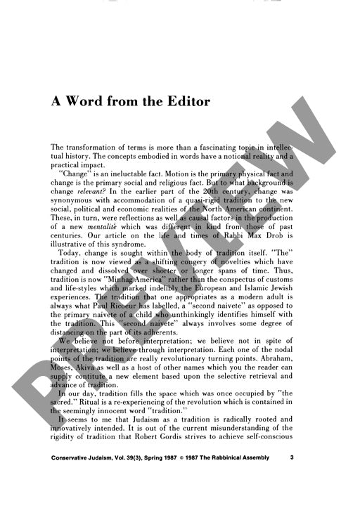 A Word from the Editor