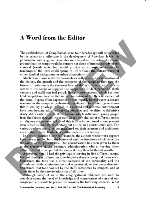 A Word from the Editor