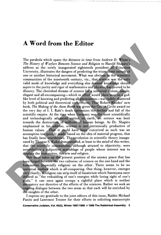 A Word from the Editor