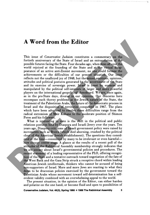 A Word from the Editor