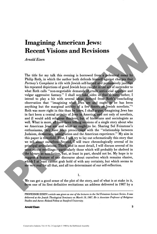 Imagining American Jews Recent Visions A