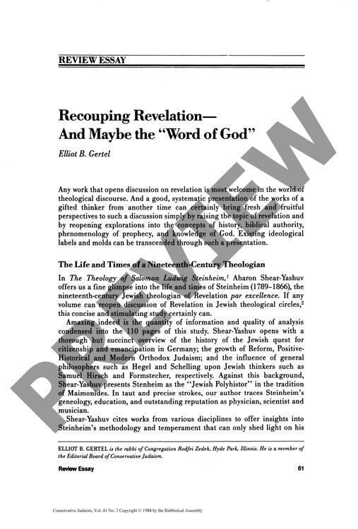 Recouping Revelation and Maybe the Word