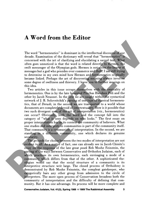 A Word from the Editor