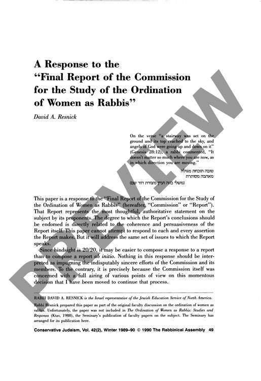 A Response to the Final Report of the Co