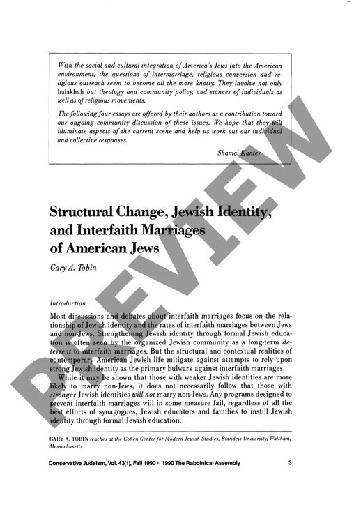 Structural Change Jewish Identity and In