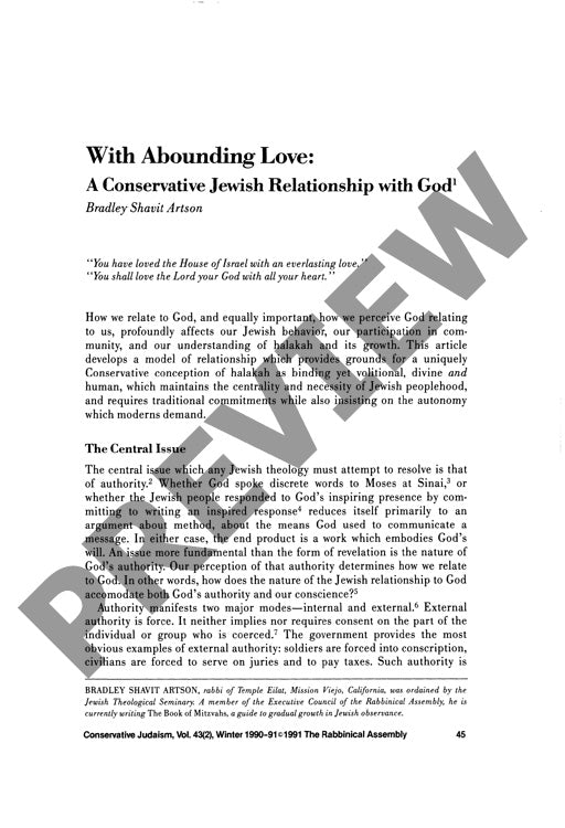 With Abounding Love a Conservative Jewis