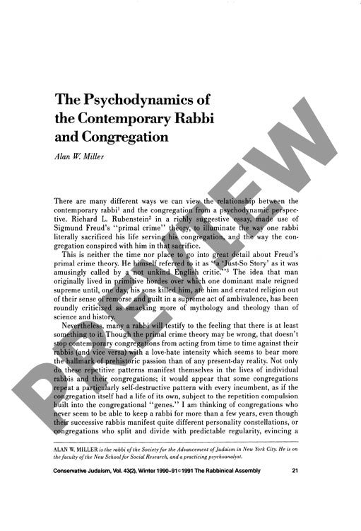 The Psychodynamics of the Contemporary R