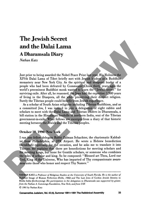 The Jewish Secret and the Dalai Lama a D