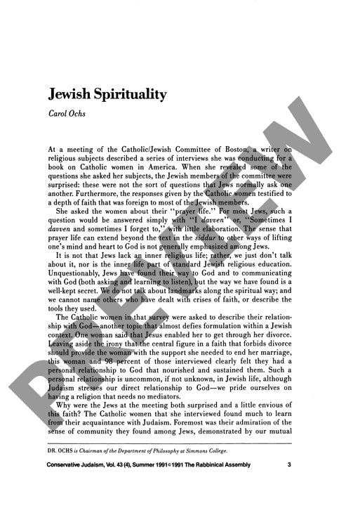 Jewish Spirituality