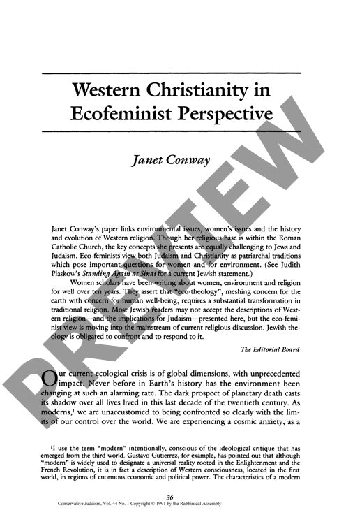 Western Christianity in Ecofeminist Pers