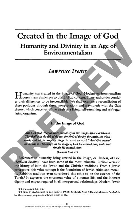 Created in the Image of God Humanity And