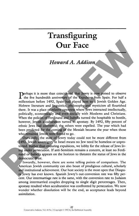 Transfiguring Our Face