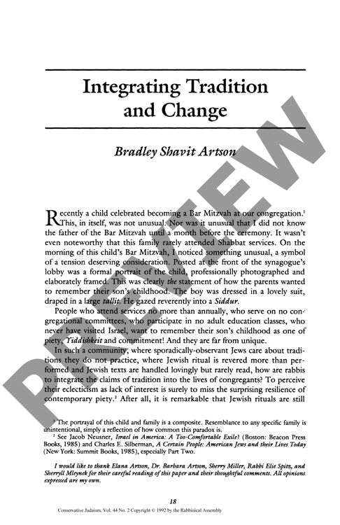 Integrating Tradition and Change