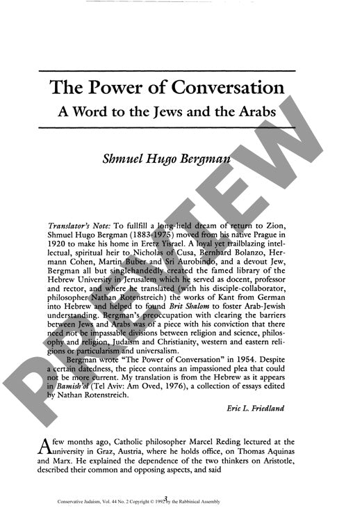 A Word to the Jews and the Arabs