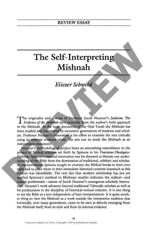 The Self Interpreting Mishnah Review Ess