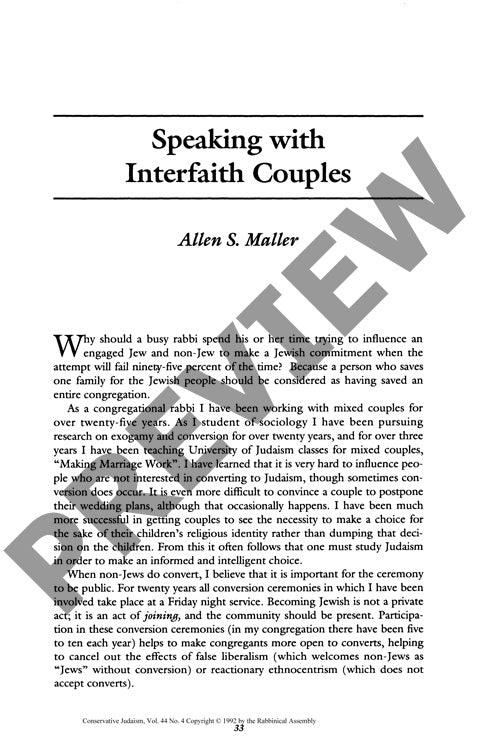 Speaking with Interfaith Couples