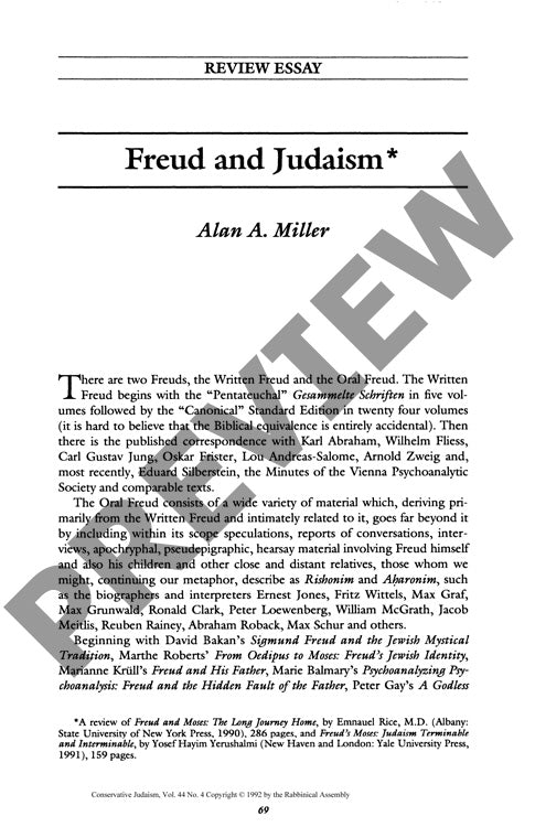 Freud and Judaism Review Essay