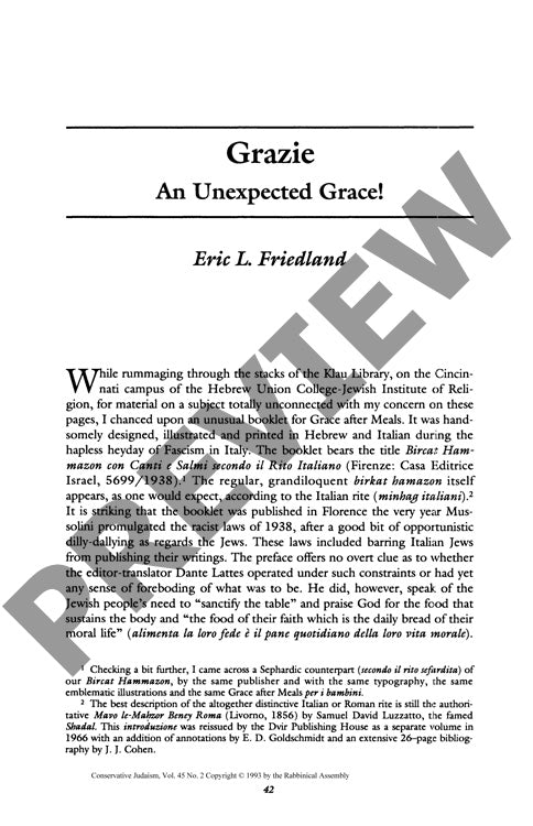 Grazie an Unexpected Grace