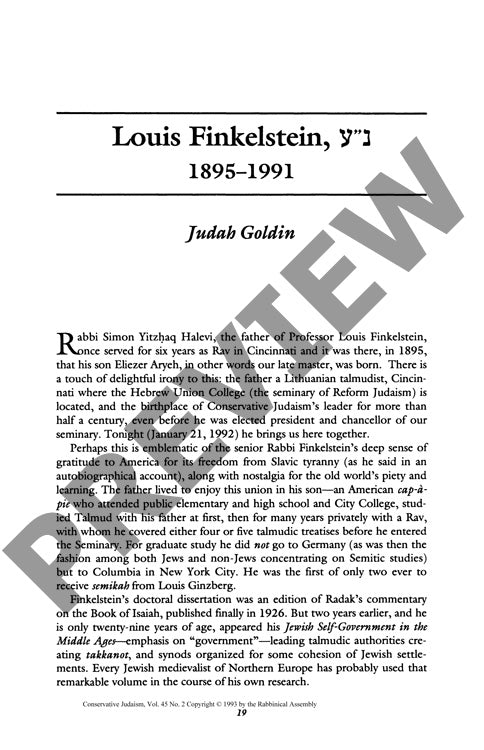 Louis Finkelstein