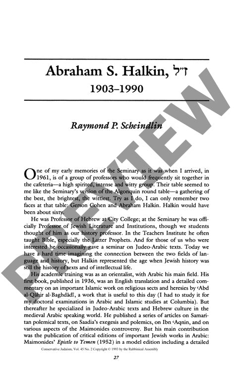 Abraham S Halkin