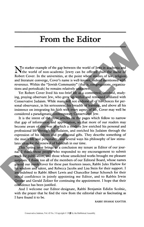 From the Editor