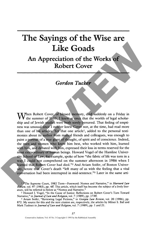 The Sayings of the Wise Are Like Goads A