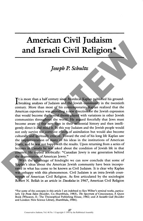 American Civil Judaism and Israeli Civil