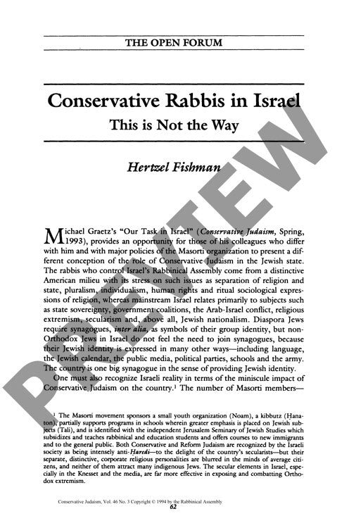 Conservative Rabbis in Israel This Is No