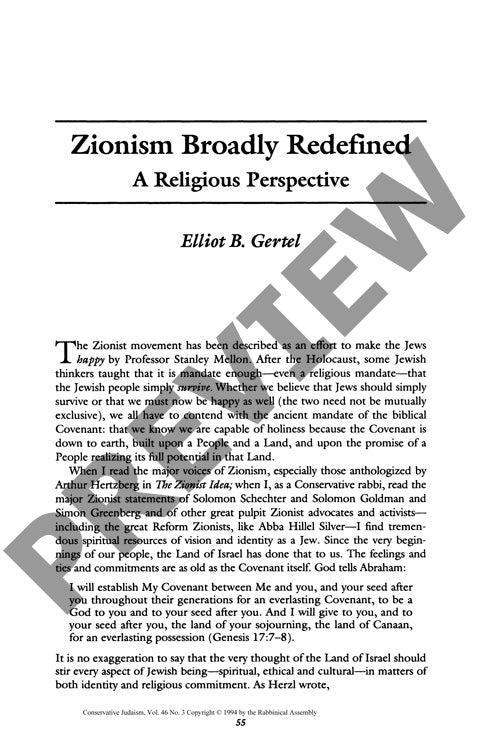 Zionism Broadly Redefined a Religious Pe