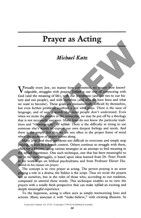 Prayer as Acting
