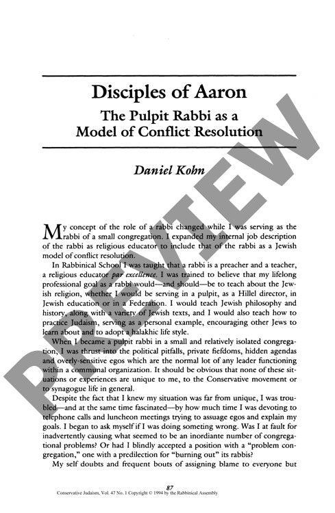 Disciples of Aaron the Pulpit Rabbi as A