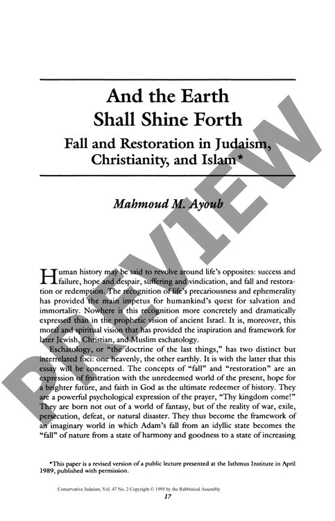 And the Earth Shall Shine Forth Fall And