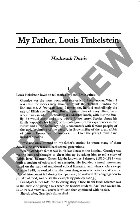 My Father Louis Finkelstein
