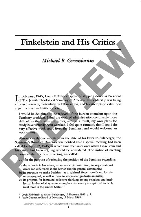 Finkelstein and His Critics