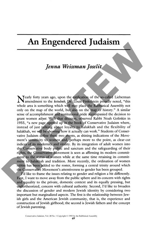 An Engendered Judaism