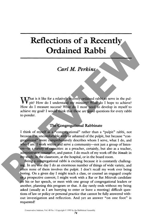 Reflections of a Recently Ordained Rabbi