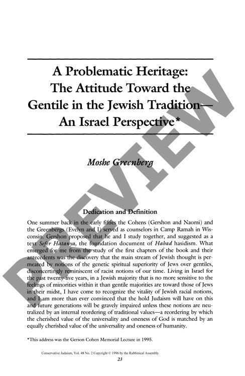 A Problematic Heritage the Attitude Towa