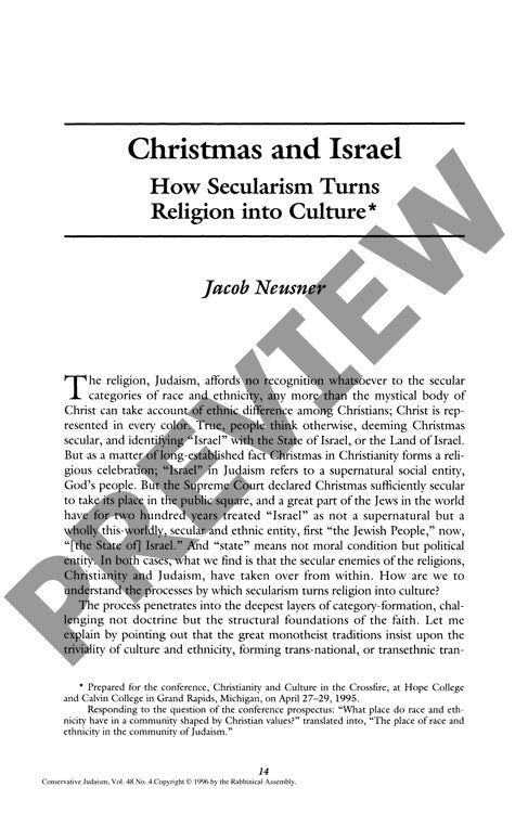 Christmas and Israel How Secularism Turn