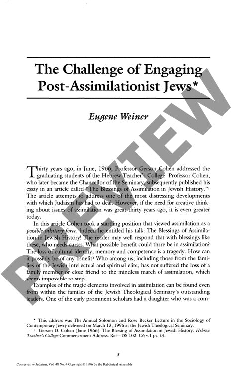 The Challenge of Engaging Post Assimilat