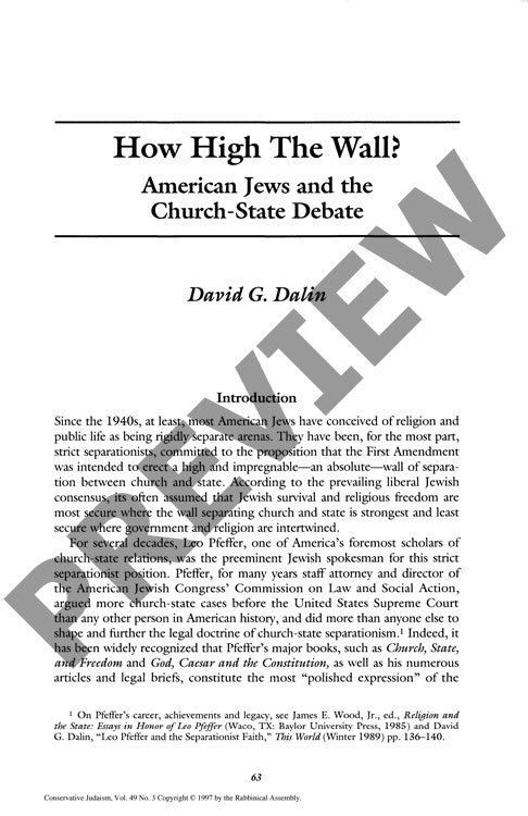 How High the Wall American Jews and The