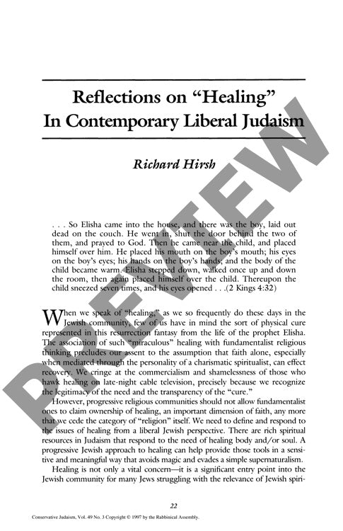 Reflection on Healing in Contemporary Li