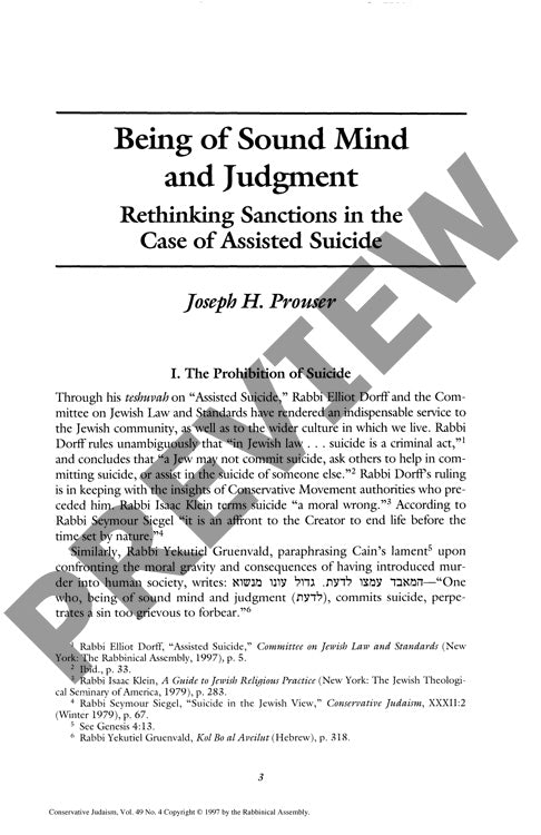 Being of Sound Mind and Judgment Rethink