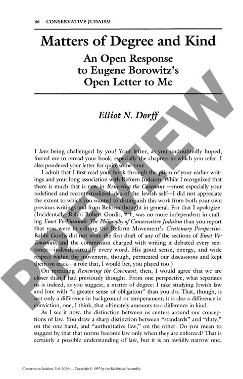 Matters of Degree and Kind an Open Respo