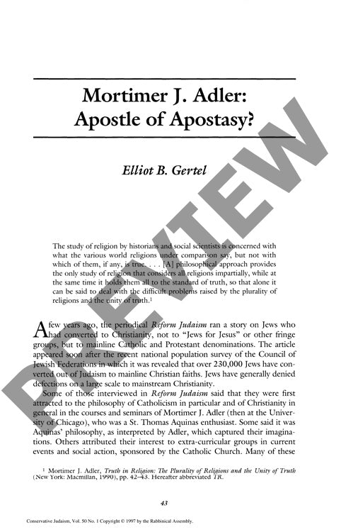 Mortimer J Adler Apostle of Apostasy